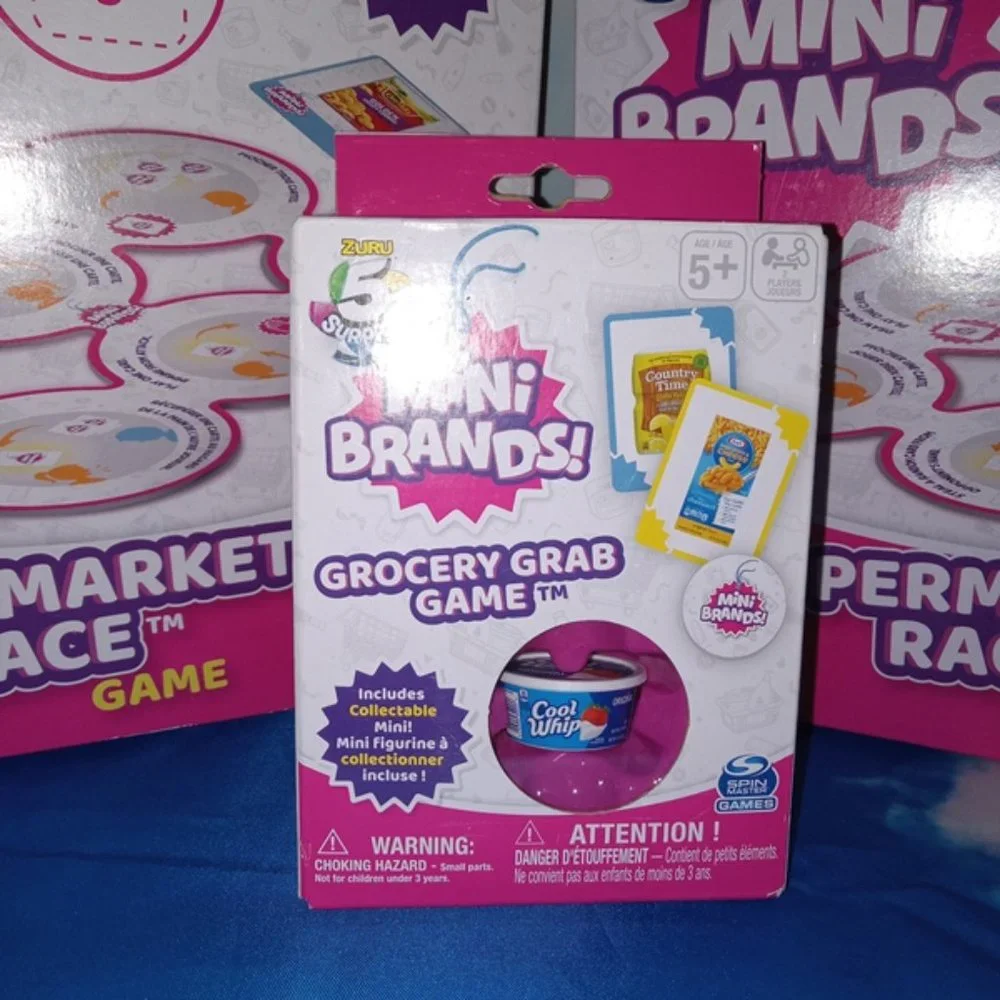 Zuru 5 Surprise Mini Brands Lot: 2 Supermarket Race Games & 1 Grocery Grab Game